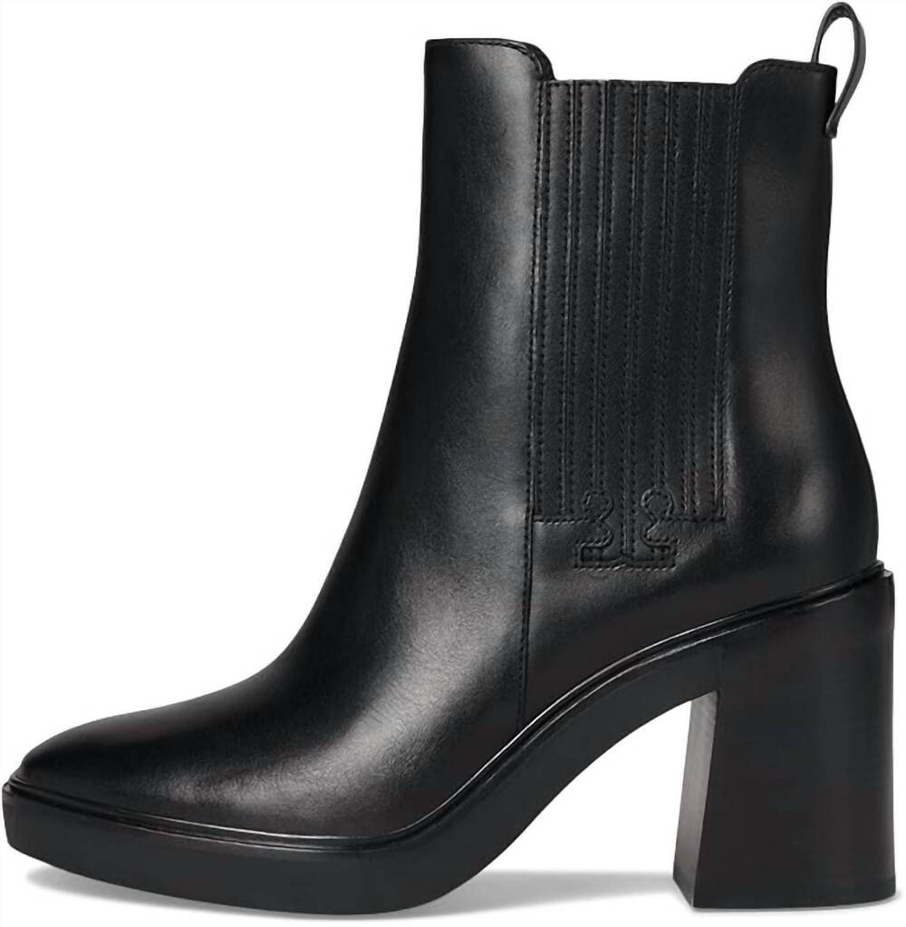 NEW TORY BURCH women's gore heeled ankle boots in black
